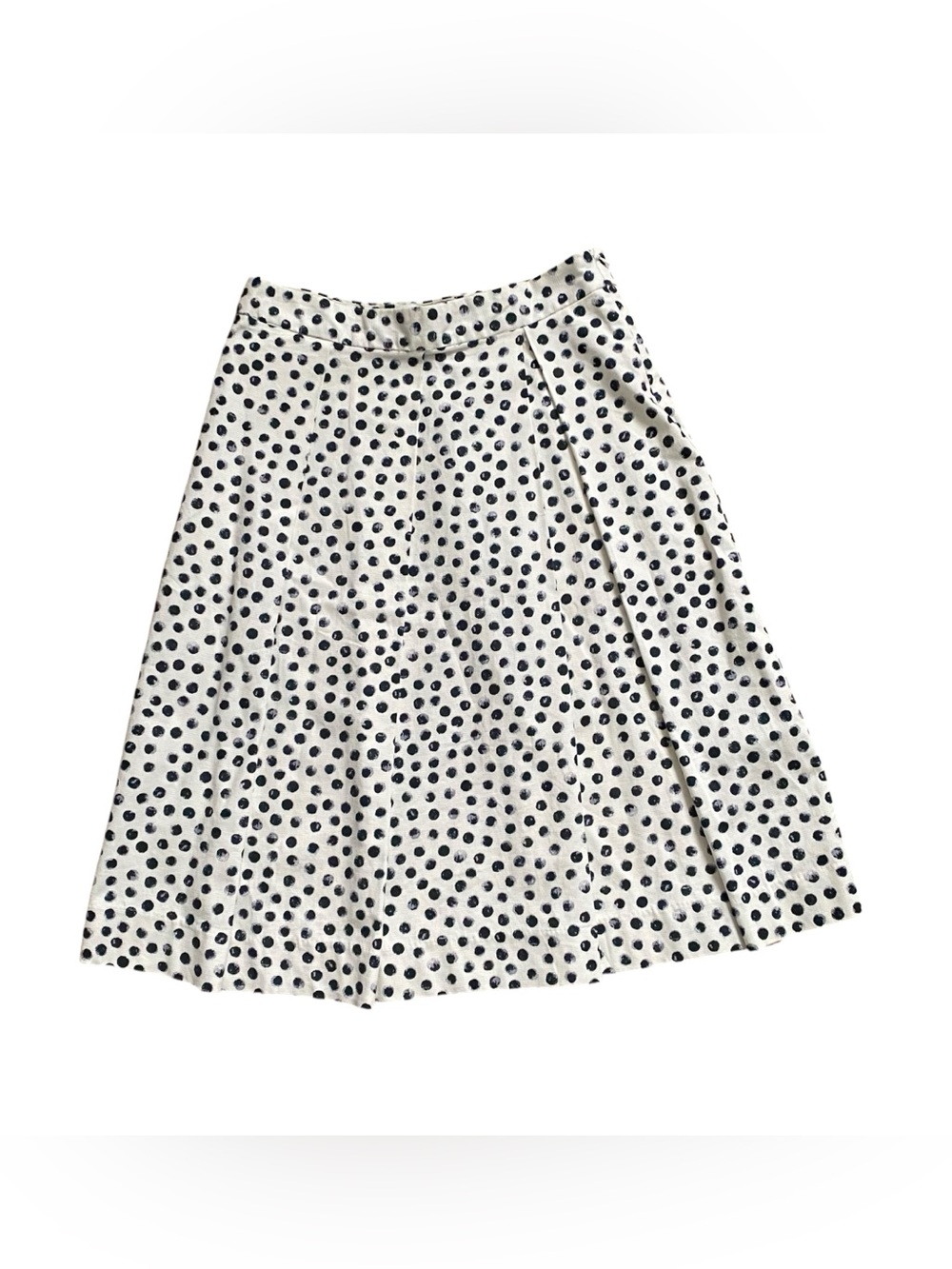 Who What Wear Polka Dot Pleated Skirt Women’s 8 White and Black